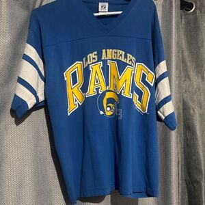 LOGO 7 Blue and Yellow Los Angeles Rams Women's Top